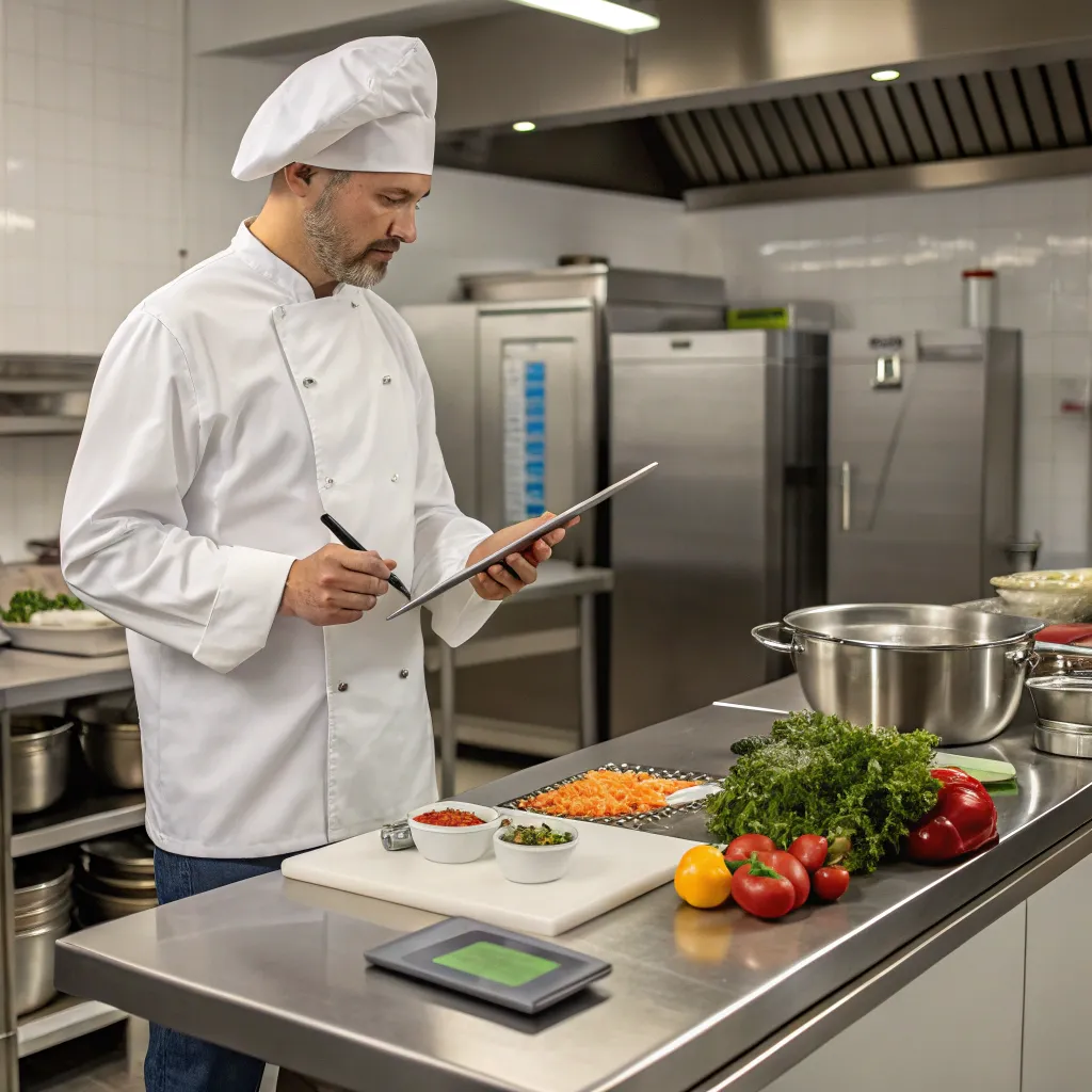 Chef demonstrating diabetic-friendly recipes in a professional kitchen setting