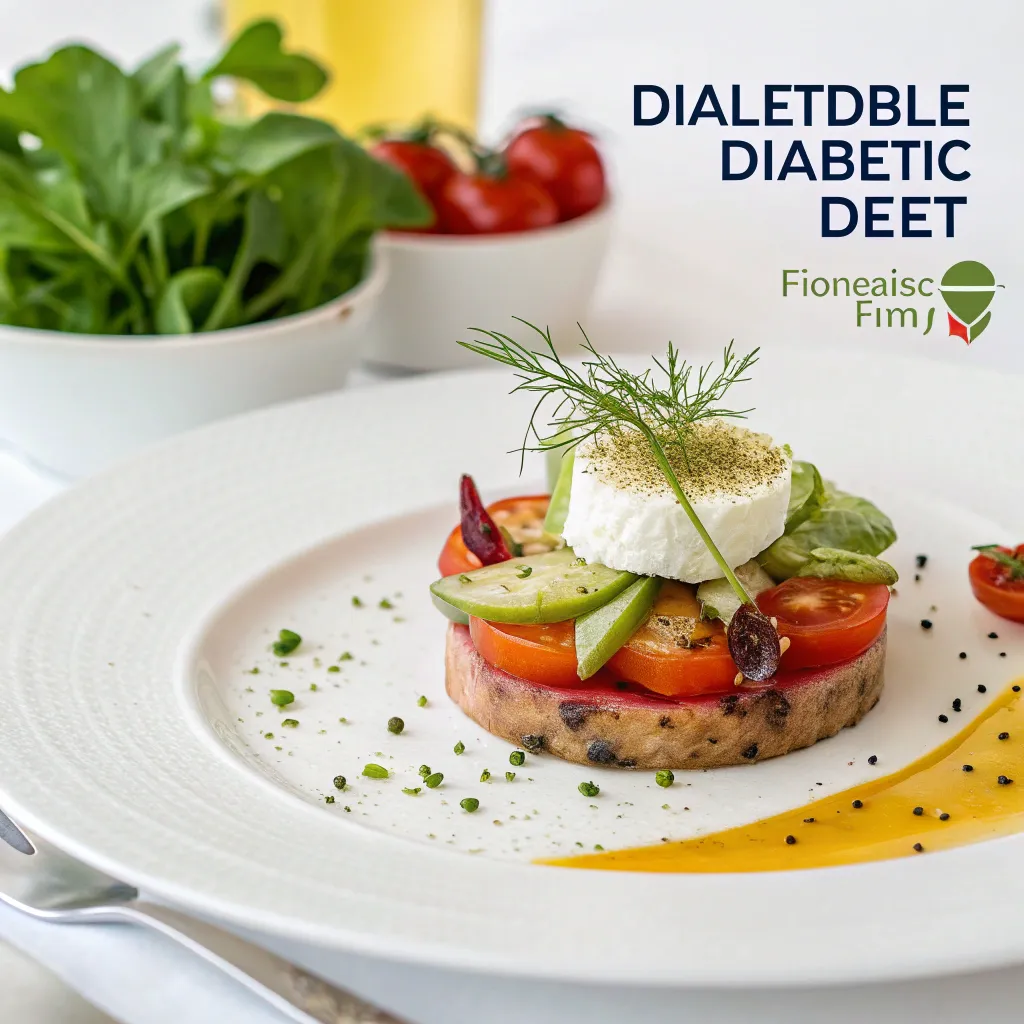 An exquisite gourmet dish prepared for a diabetic-friendly diet